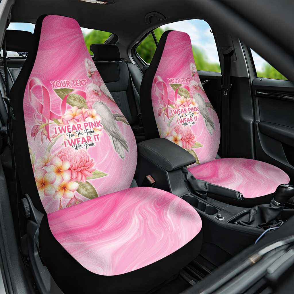 Personalised I Wear Pink For The Fight Car Seat Cover Australian Breast Cancer Spirit - Aussie Hoodie