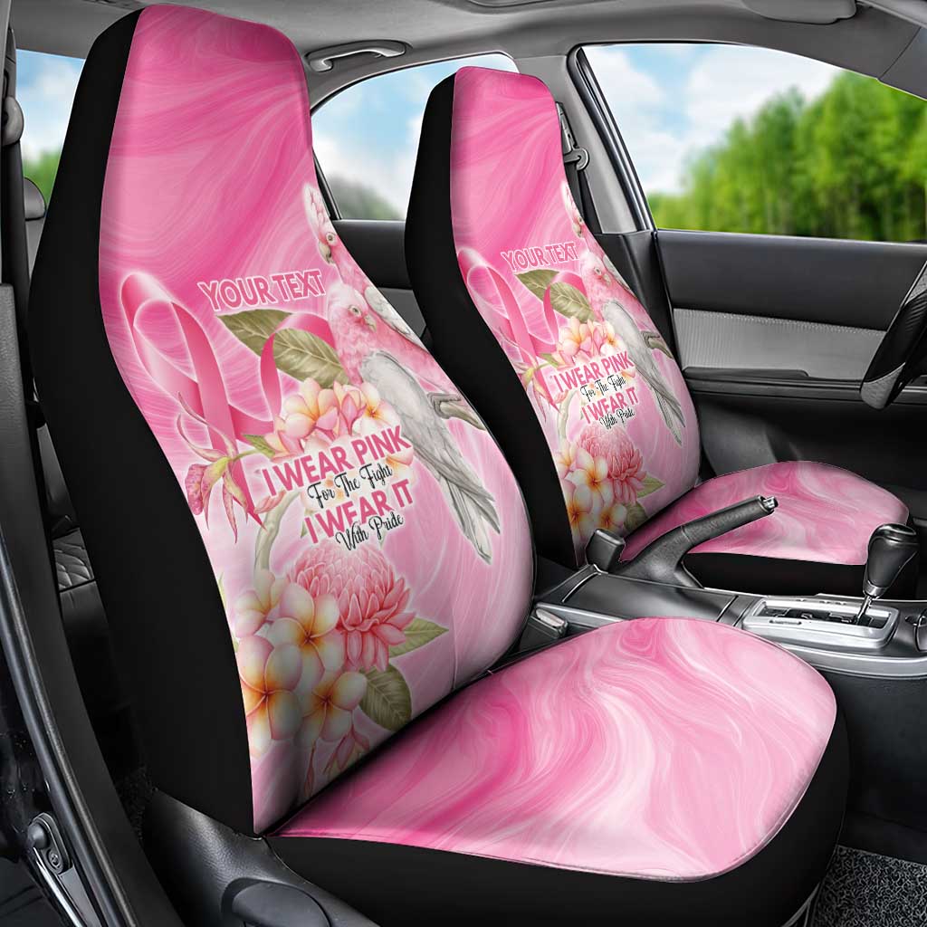 Personalised I Wear Pink For The Fight Car Seat Cover Australian Breast Cancer Spirit - Aussie Hoodie