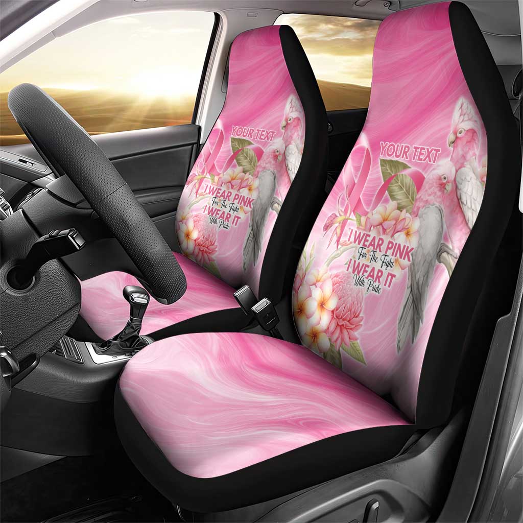 Personalised I Wear Pink For The Fight Car Seat Cover Australian Breast Cancer Spirit - Aussie Hoodie