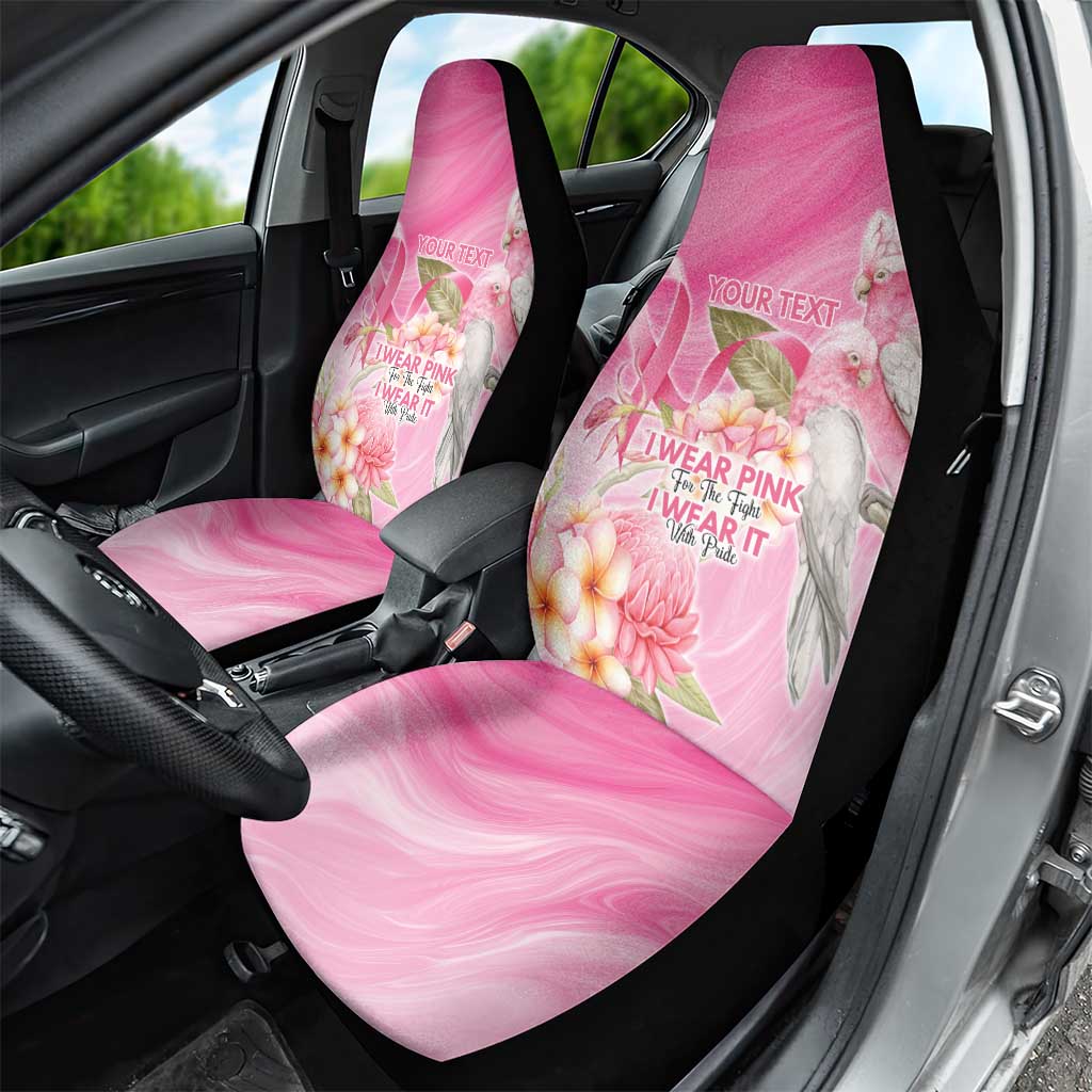 Personalised I Wear Pink For The Fight Car Seat Cover Australian Breast Cancer Spirit - Aussie Hoodie