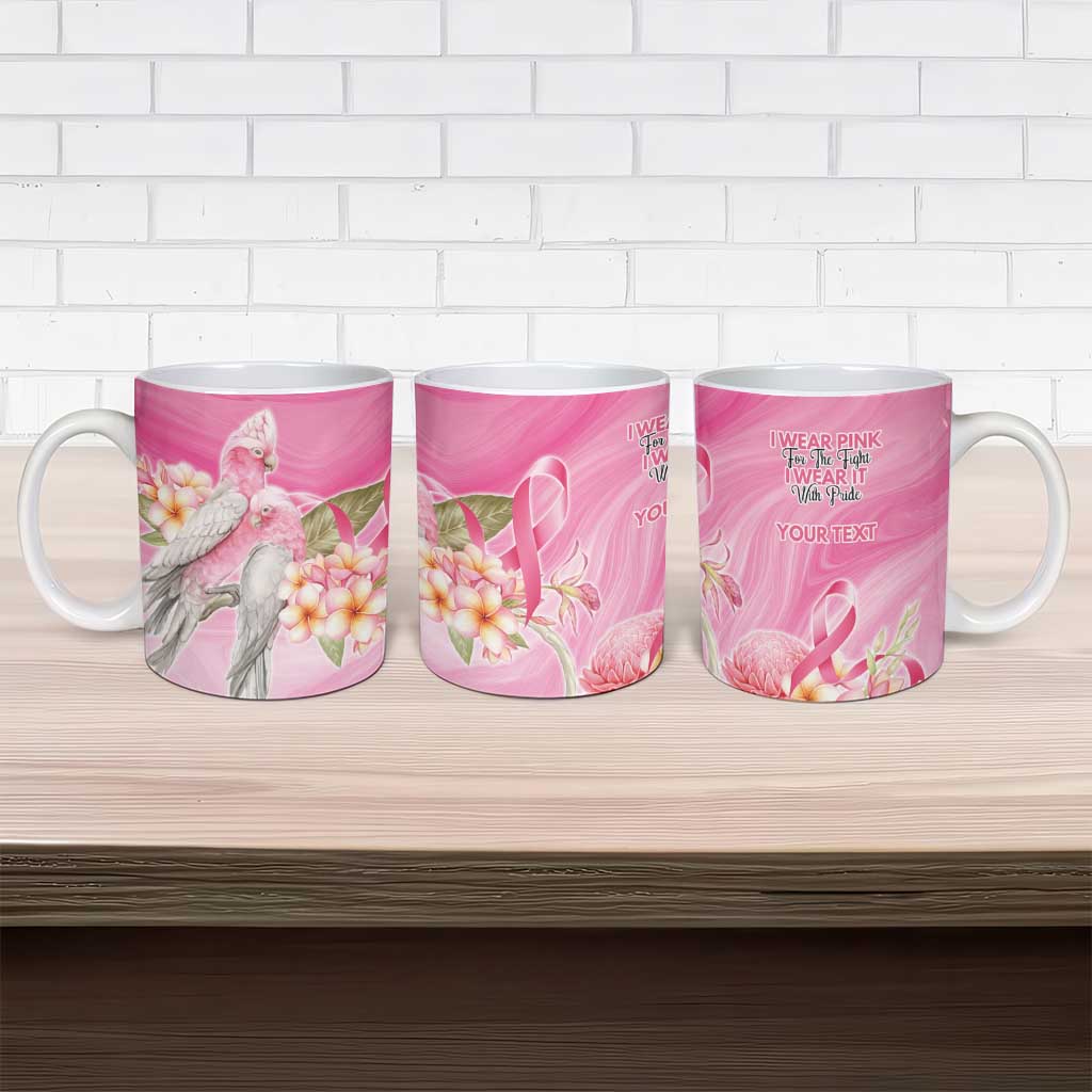 Personalised I Wear Pink For The Fight Ceramic Mug Australian Breast Cancer Spirit - Aussie Hoodie