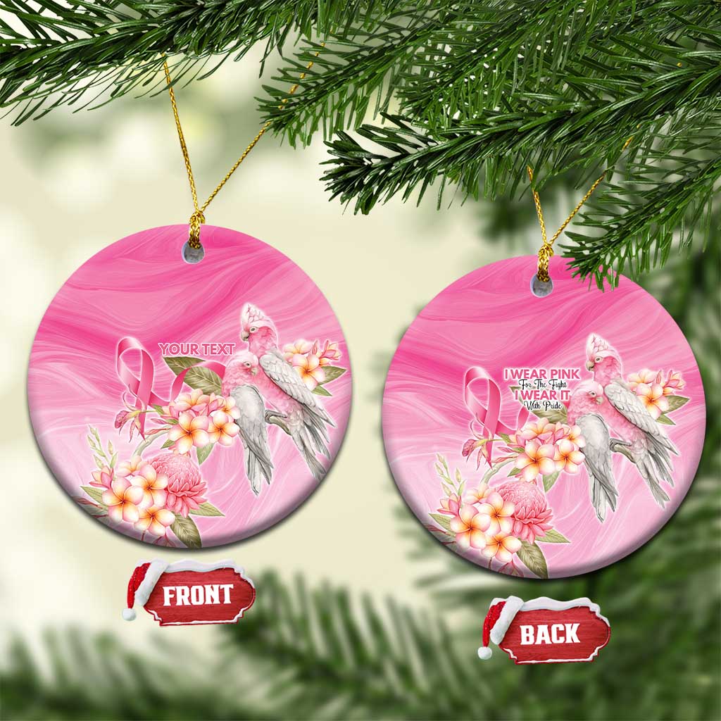 Personalised I Wear Pink For The Fight Ceramic Ornament Australian Breast Cancer Spirit - Aussie Hoodie