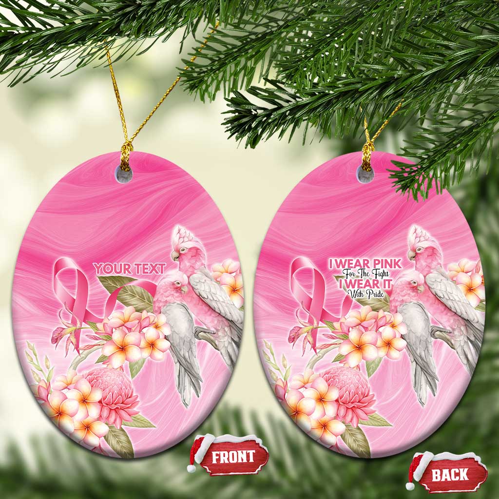 Personalised I Wear Pink For The Fight Ceramic Ornament Australian Breast Cancer Spirit - Aussie Hoodie