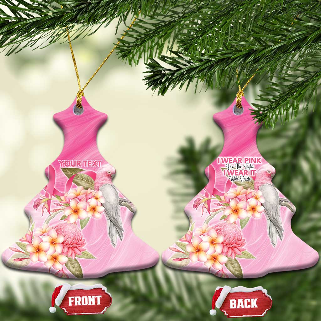 Personalised I Wear Pink For The Fight Ceramic Ornament Australian Breast Cancer Spirit - Aussie Hoodie