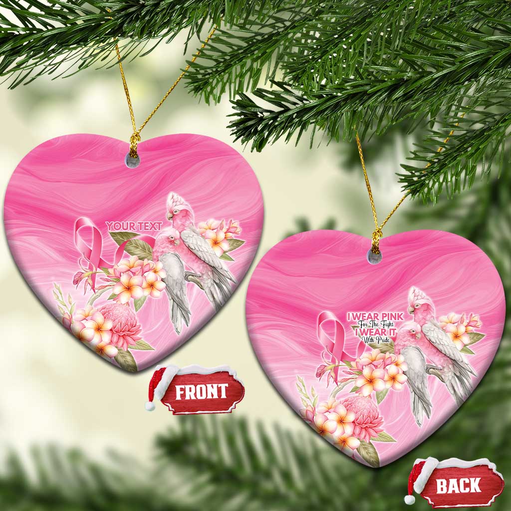 Personalised I Wear Pink For The Fight Ceramic Ornament Australian Breast Cancer Spirit - Aussie Hoodie
