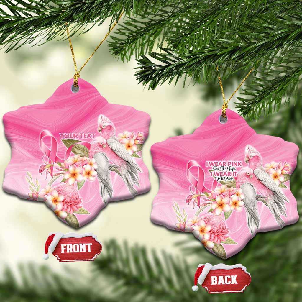 Personalised I Wear Pink For The Fight Ceramic Ornament Australian Breast Cancer Spirit - Aussie Hoodie