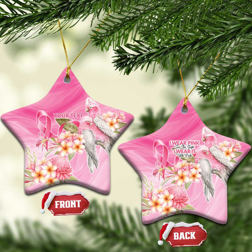 Personalised I Wear Pink For The Fight Ceramic Ornament Australian Breast Cancer Spirit - Aussie Hoodie
