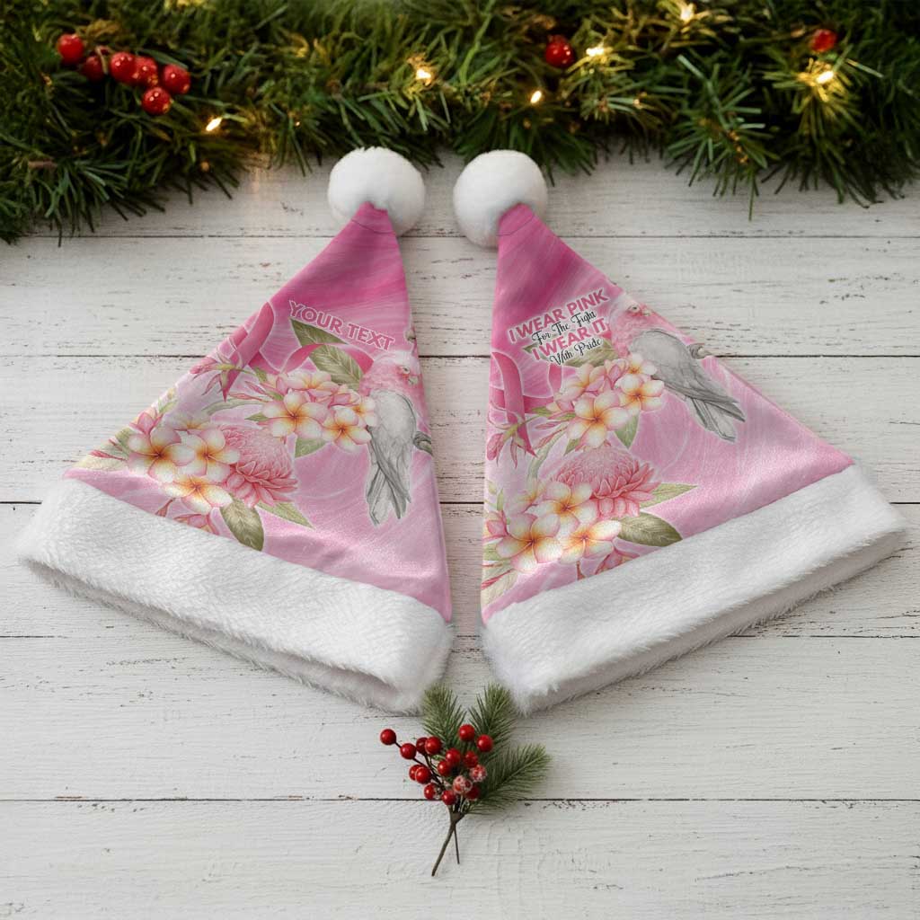 Personalised I Wear Pink For The Fight Christmas Santa Hat Australian Breast Cancer Spirit - Aussie Hoodie