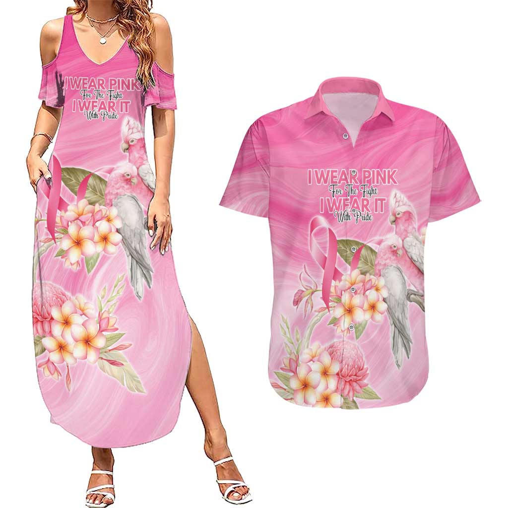 Personalised I Wear Pink For The Fight Couples Matching Summer Maxi Dress and Hawaiian Shirt Australian Breast Cancer Spirit - Aussie Hoodie