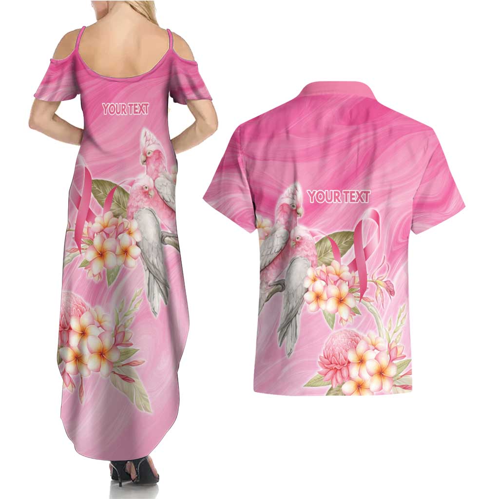 Personalised I Wear Pink For The Fight Couples Matching Summer Maxi Dress and Hawaiian Shirt Australian Breast Cancer Spirit - Aussie Hoodie