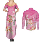 Personalised I Wear Pink For The Fight Couples Matching Summer Maxi Dress and Long Sleeve Button Shirt Australian Breast Cancer Spirit - Aussie Hoodie