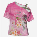 Personalised I Wear Pink For The Fight Cross Shoulder Shirt Australian Breast Cancer Spirit - Aussie Hoodie