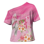 Personalised I Wear Pink For The Fight Cross Shoulder Shirt Australian Breast Cancer Spirit - Aussie Hoodie
