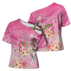 Personalised I Wear Pink For The Fight Cross Shoulder Shirt Australian Breast Cancer Spirit - Aussie Hoodie