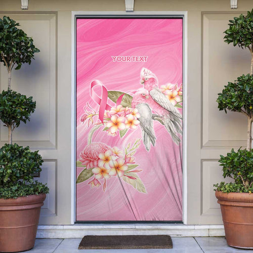 Personalised I Wear Pink For The Fight Door Cover Australian Breast Cancer Spirit - Aussie Hoodie