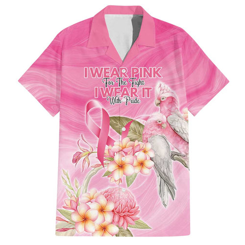 Personalised I Wear Pink For The Fight Family Matching Long Sleeve Bodycon Dress and Hawaiian Shirt Australian Breast Cancer Spirit - Aussie Hoodie