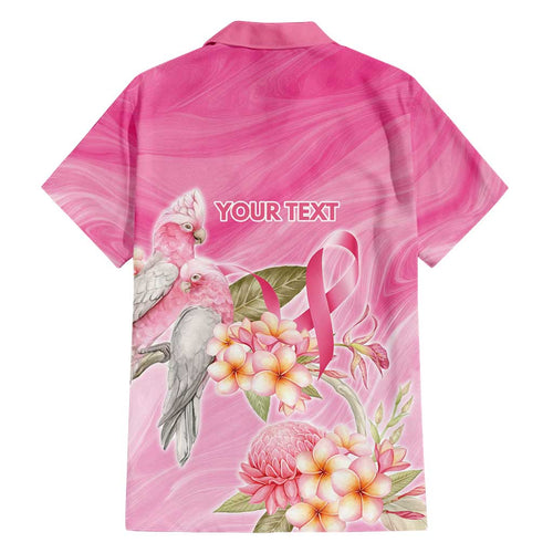 Personalised I Wear Pink For The Fight Family Matching Off Shoulder Maxi Dress and Hawaiian Shirt Australian Breast Cancer Spirit - Aussie Hoodie