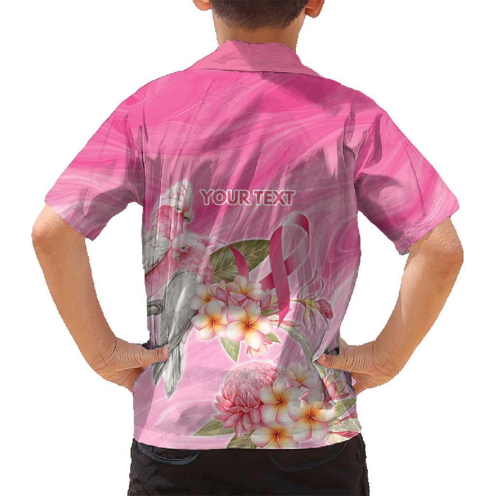 Personalised I Wear Pink For The Fight Family Matching Off Shoulder Short Dress and Hawaiian Shirt Australian Breast Cancer Spirit - Aussie Hoodie