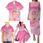 Personalised I Wear Pink For The Fight Family Matching Puletasi and Hawaiian Shirt Australian Breast Cancer Spirit - Aussie Hoodie
