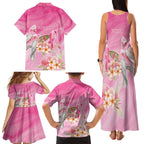 Personalised I Wear Pink For The Fight Family Matching Tank Maxi Dress and Hawaiian Shirt Australian Breast Cancer Spirit - Aussie Hoodie