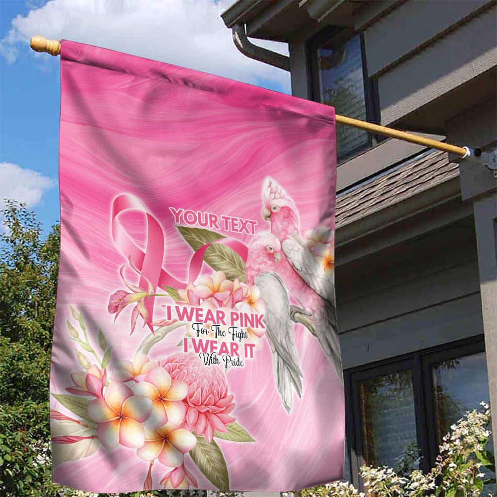 Personalised I Wear Pink For The Fight Garden Flag Australian Breast Cancer Spirit - Aussie Hoodie