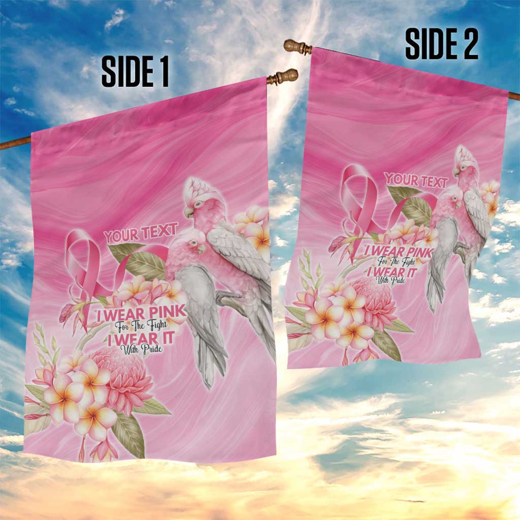 Personalised I Wear Pink For The Fight Garden Flag Australian Breast Cancer Spirit - Aussie Hoodie