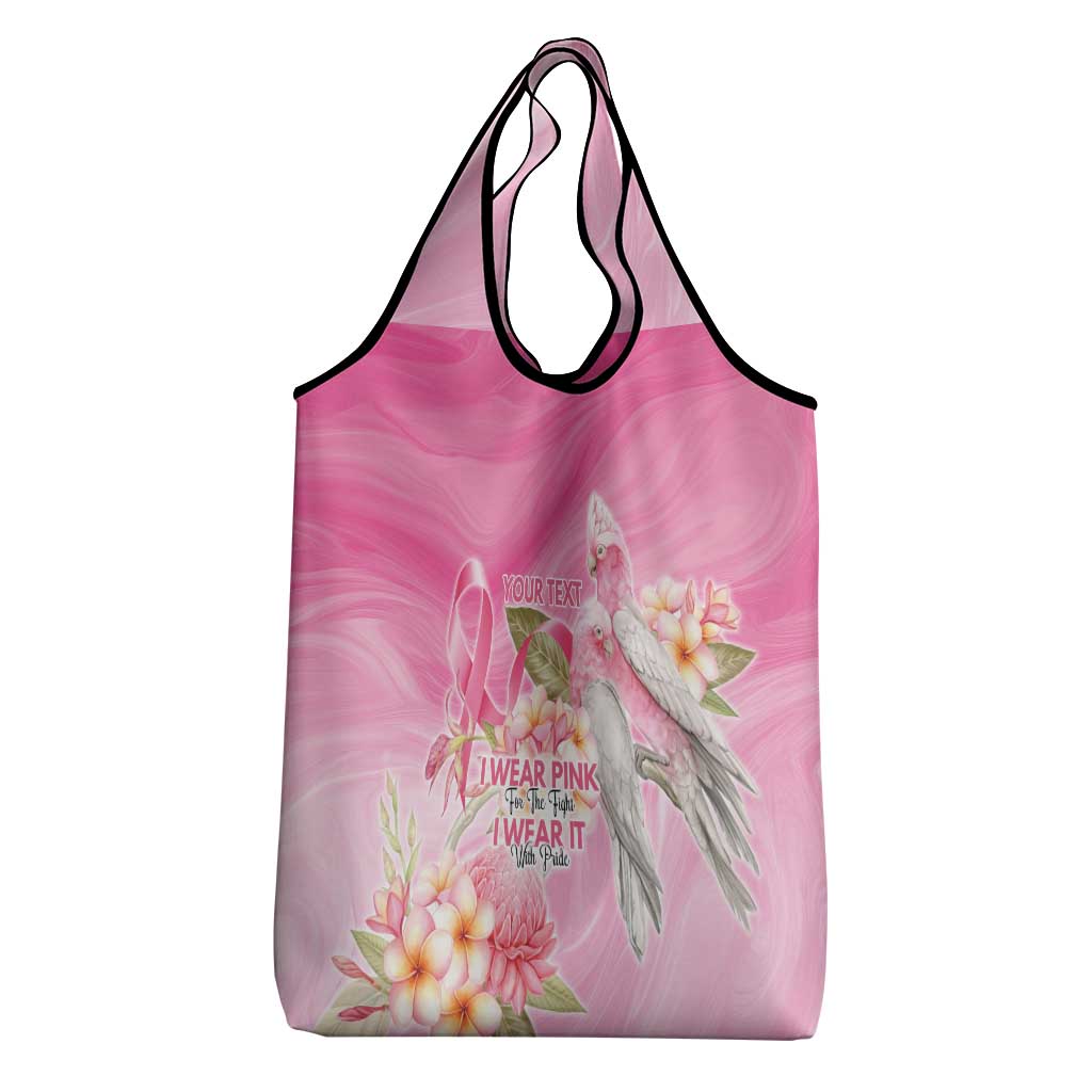 Personalised I Wear Pink For The Fight Grocery Bag Australian Breast Cancer Spirit - Aussie Hoodie
