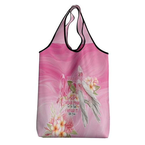 Personalised I Wear Pink For The Fight Grocery Bag Australian Breast Cancer Spirit - Aussie Hoodie