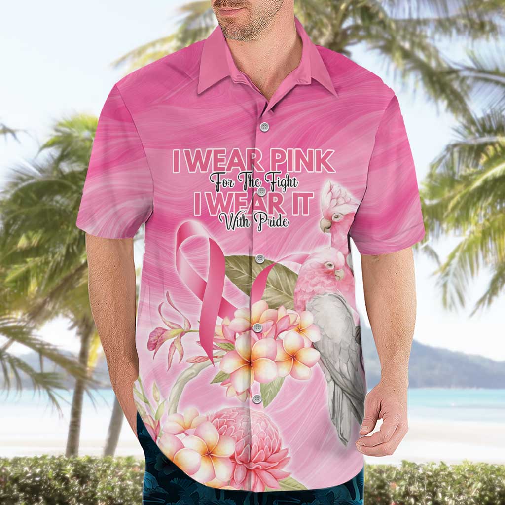 Personalised I Wear Pink For The Fight Hawaiian Shirt Australian Breast Cancer Spirit - Aussie Hoodie