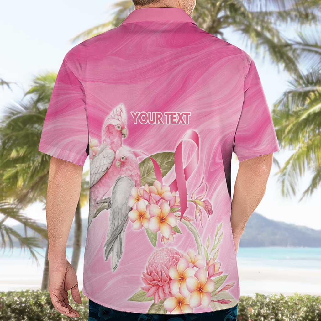 Personalised I Wear Pink For The Fight Hawaiian Shirt Australian Breast Cancer Spirit - Aussie Hoodie