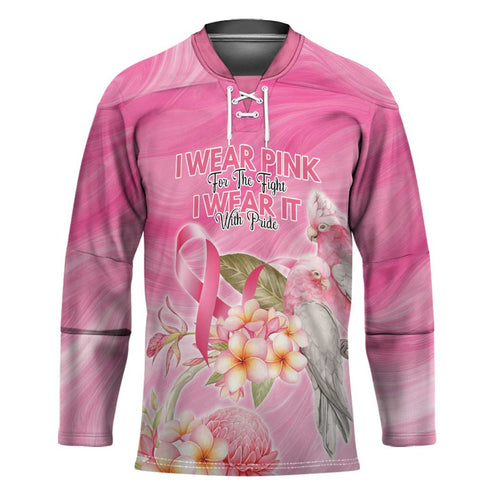 Personalised I Wear Pink For The Fight Hockey Jersey Australian Breast Cancer Spirit - Aussie Hoodie