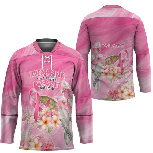Personalised I Wear Pink For The Fight Hockey Jersey Australian Breast Cancer Spirit - Aussie Hoodie