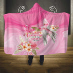 Personalised I Wear Pink For The Fight Hooded Blanket Australian Breast Cancer Spirit - Aussie Hoodie