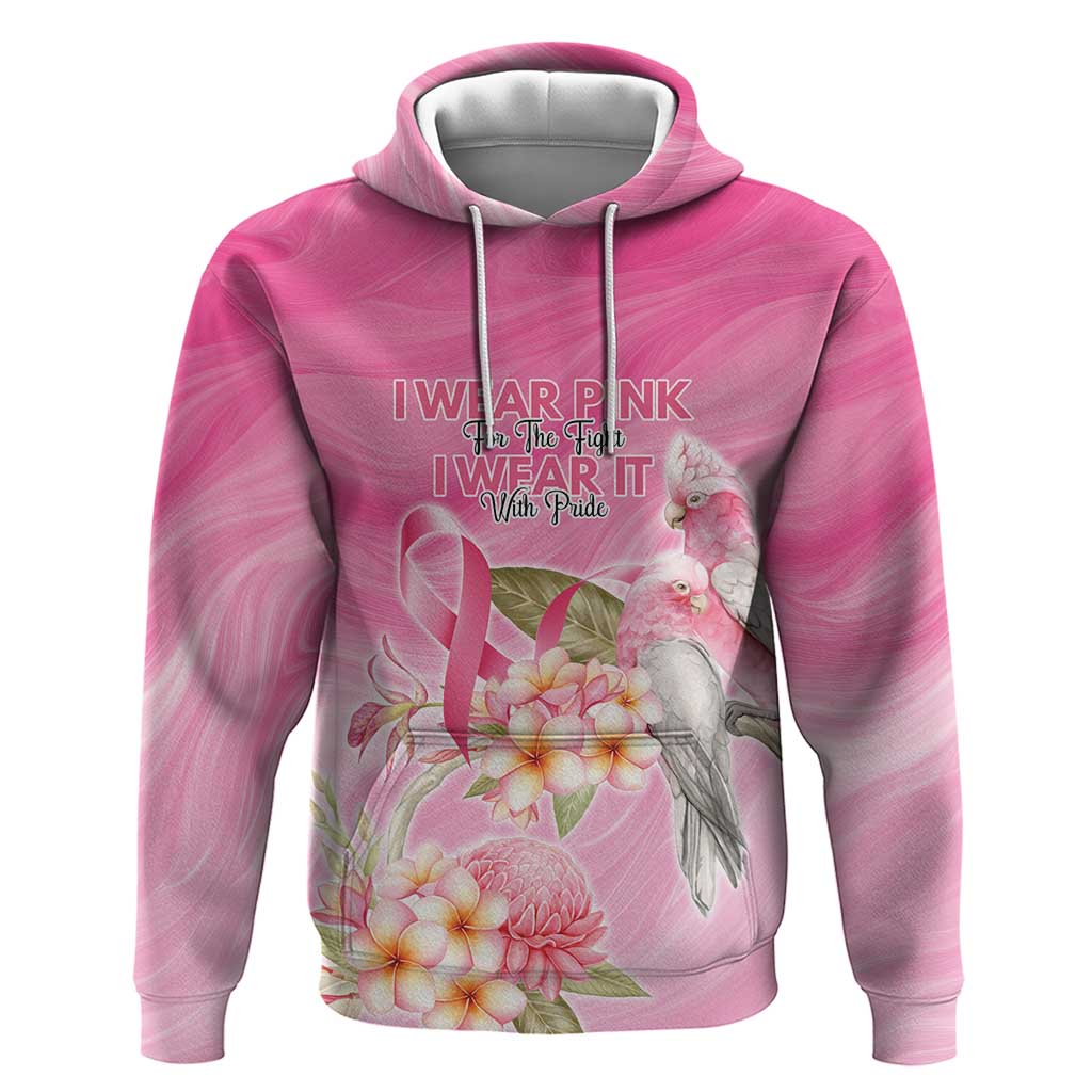 Personalised I Wear Pink For The Fight Hoodie Australian Breast Cancer Spirit - Aussie Hoodie