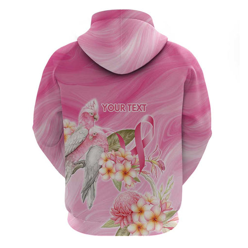 Personalised I Wear Pink For The Fight Hoodie Australian Breast Cancer Spirit - Aussie Hoodie