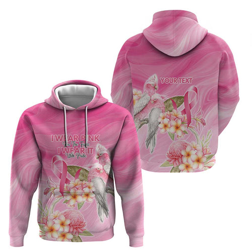 Personalised I Wear Pink For The Fight Hoodie Australian Breast Cancer Spirit - Aussie Hoodie