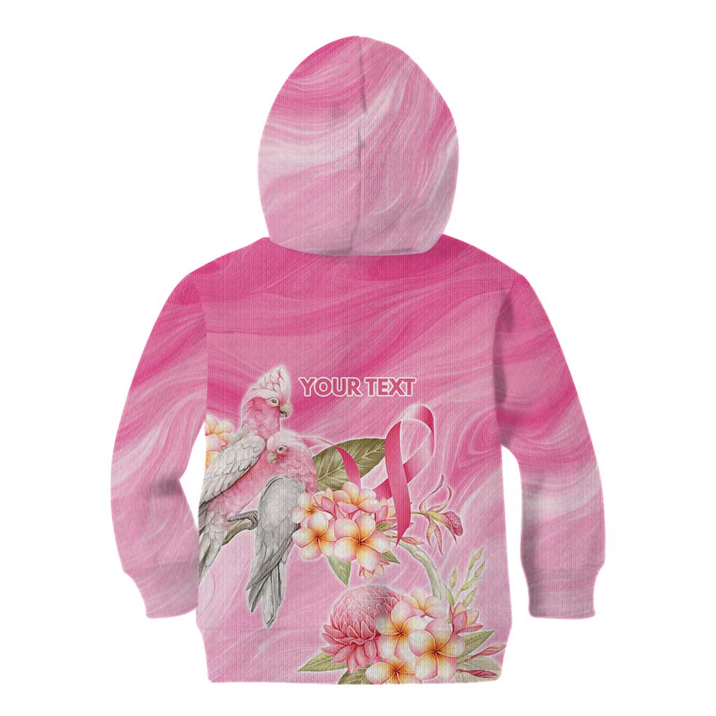 Personalised I Wear Pink For The Fight Kid Hoodie Australian Breast Cancer Spirit - Aussie Hoodie