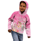 Personalised I Wear Pink For The Fight Kid Hoodie Australian Breast Cancer Spirit - Aussie Hoodie