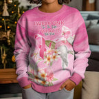 Personalised I Wear Pink For The Fight Kid Ugly Christmas Sweater Australian Breast Cancer Spirit - Aussie Hoodie
