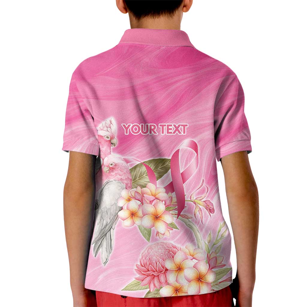 Personalised I Wear Pink For The Fight Kid Polo Shirt Australian Breast Cancer Spirit - Aussie Hoodie