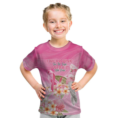 Personalised I Wear Pink For The Fight Kid T Shirt Australian Breast Cancer Spirit - Aussie Hoodie