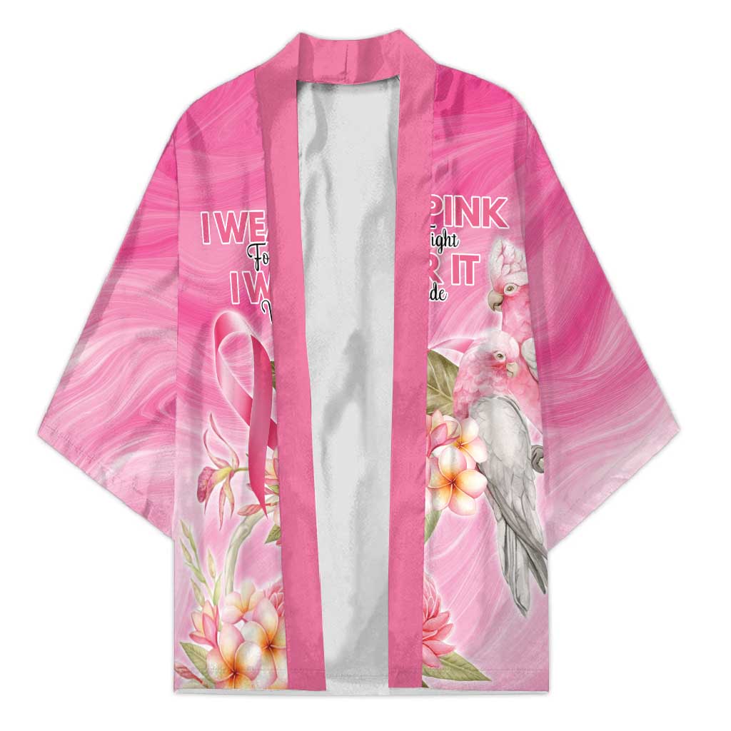 Personalised I Wear Pink For The Fight Kimono Australian Breast Cancer Spirit - Aussie Hoodie