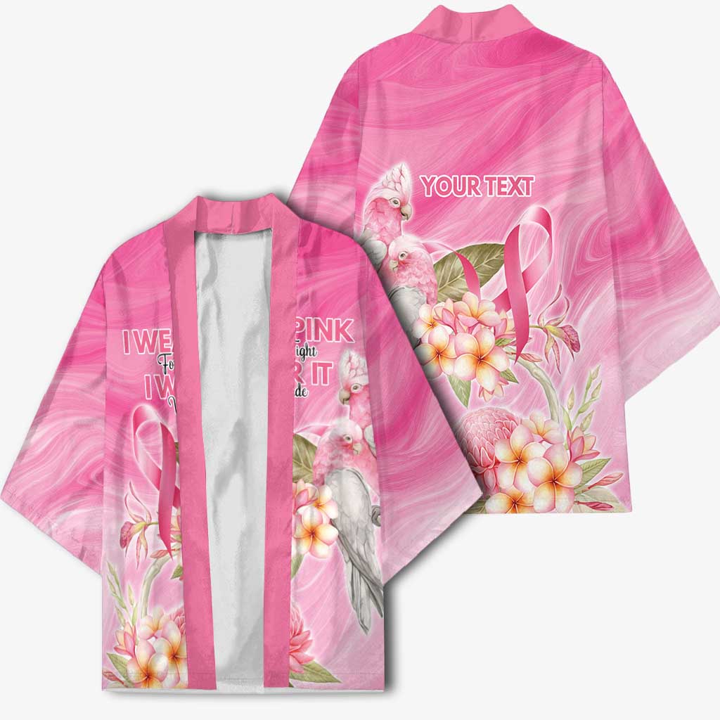 Personalised I Wear Pink For The Fight Kimono Australian Breast Cancer Spirit - Aussie Hoodie