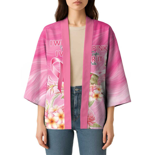 Personalised I Wear Pink For The Fight Kimono Australian Breast Cancer Spirit - Aussie Hoodie