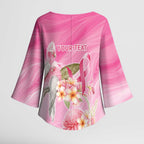 Personalised I Wear Pink For The Fight Kimono Sleeve Blouse Australian Breast Cancer Spirit - Aussie Hoodie