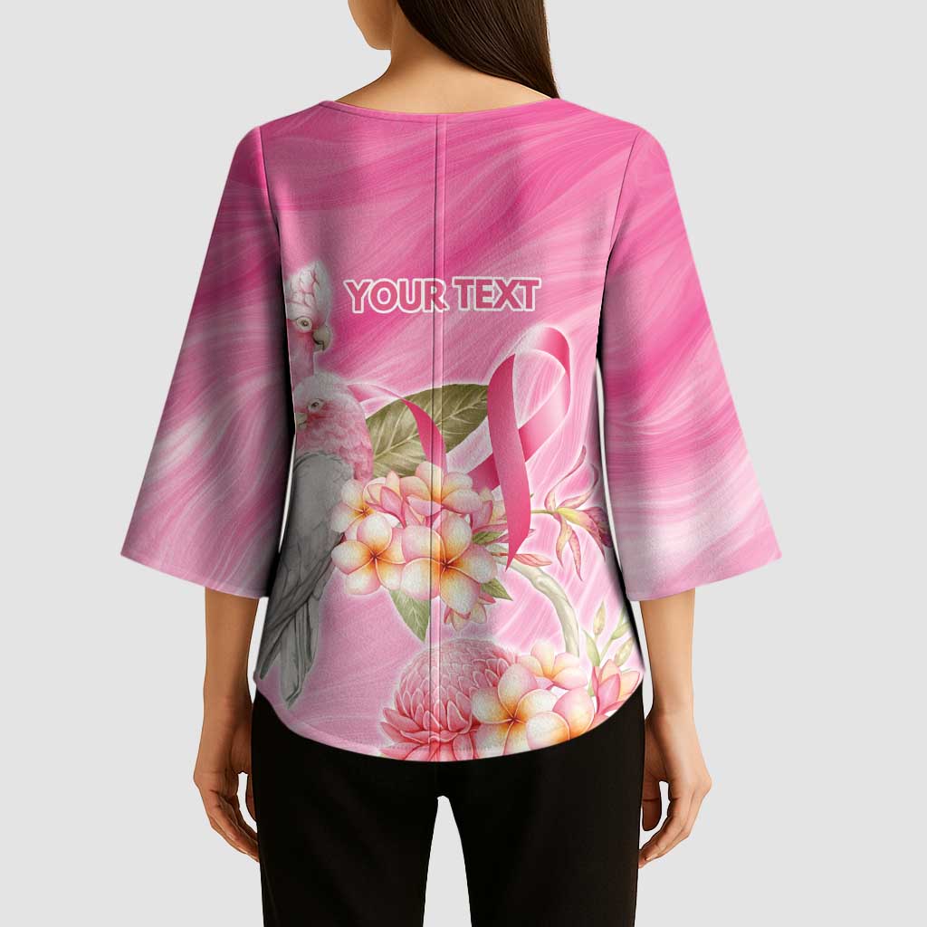 Personalised I Wear Pink For The Fight Kimono Sleeve Blouse Australian Breast Cancer Spirit - Aussie Hoodie
