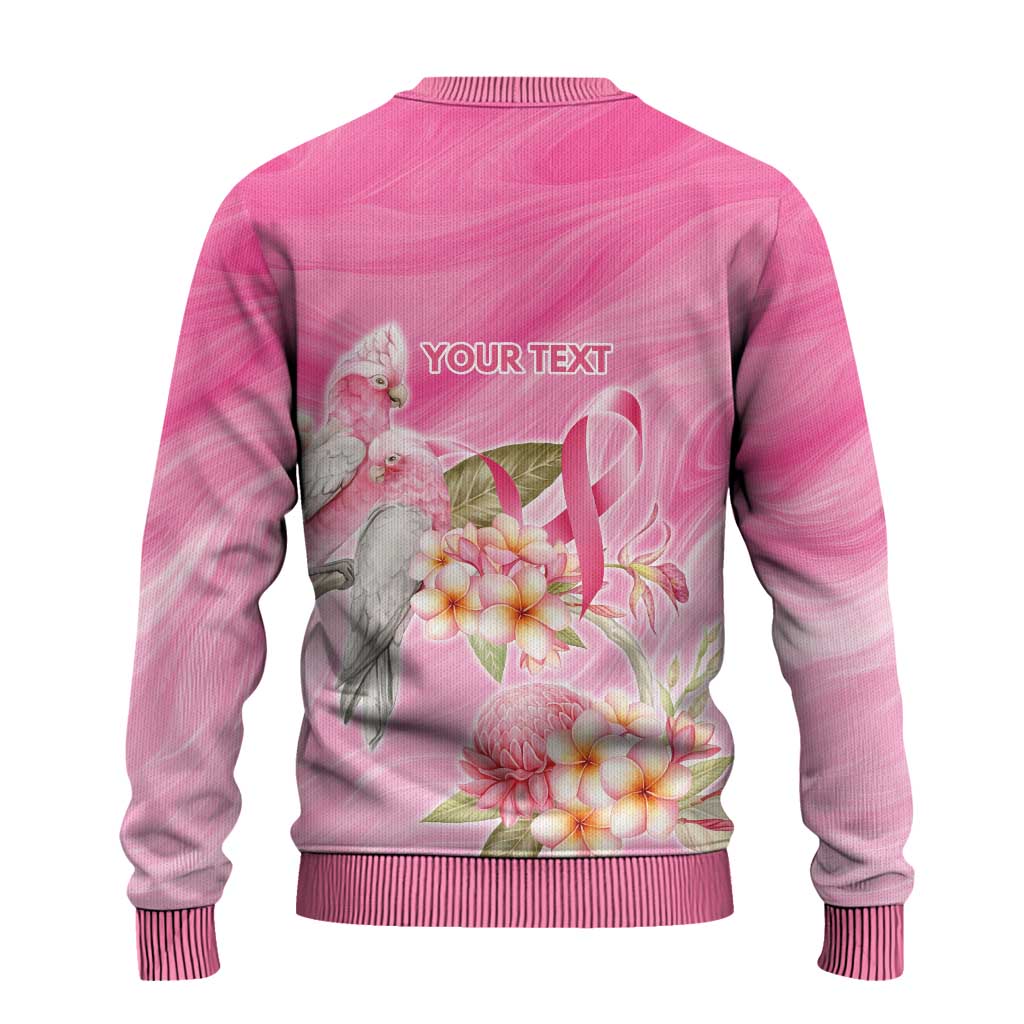 Personalised I Wear Pink For The Fight Ugly Christmas Sweater Australian Breast Cancer Spirit - Aussie Hoodie