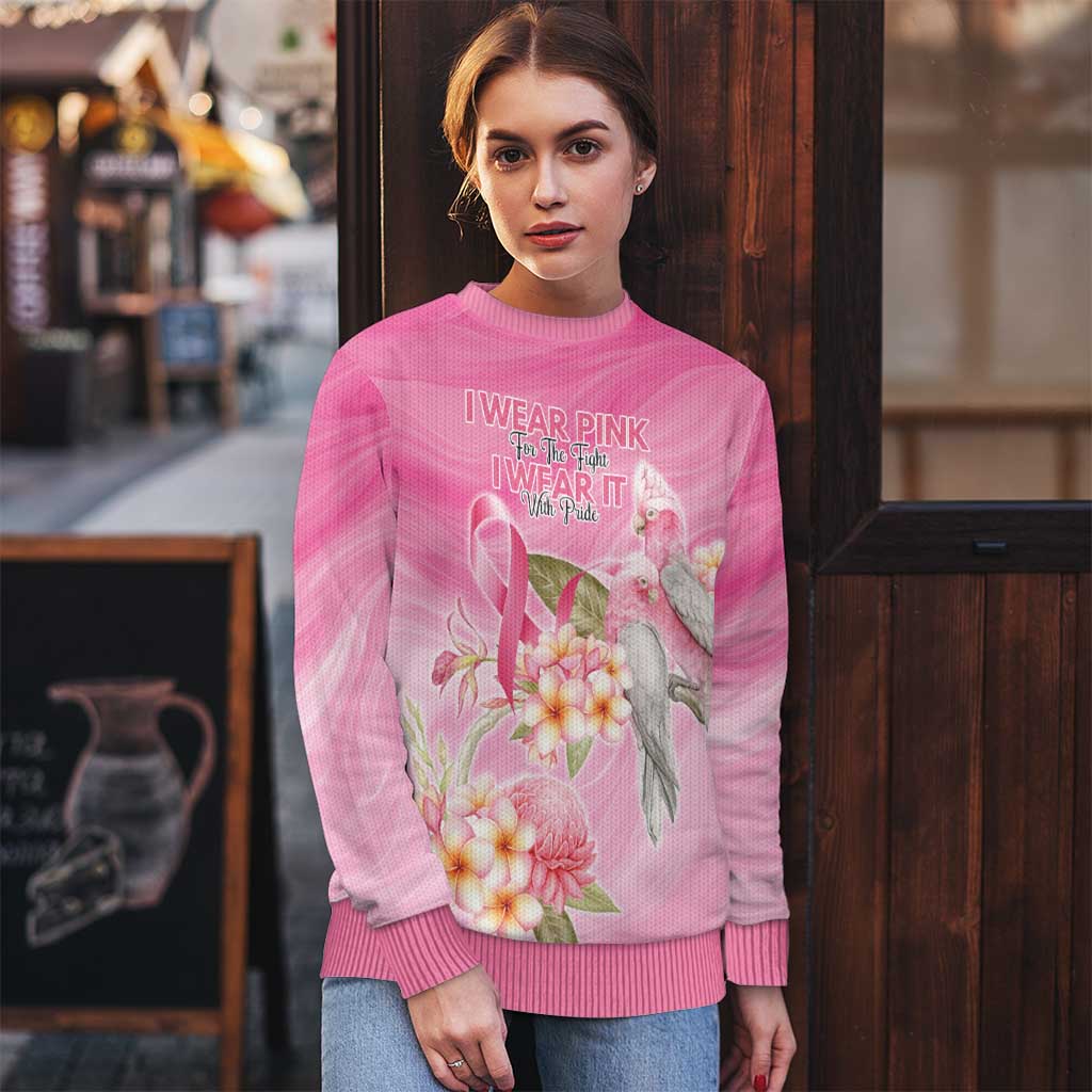 Personalised I Wear Pink For The Fight Ugly Christmas Sweater Australian Breast Cancer Spirit - Aussie Hoodie
