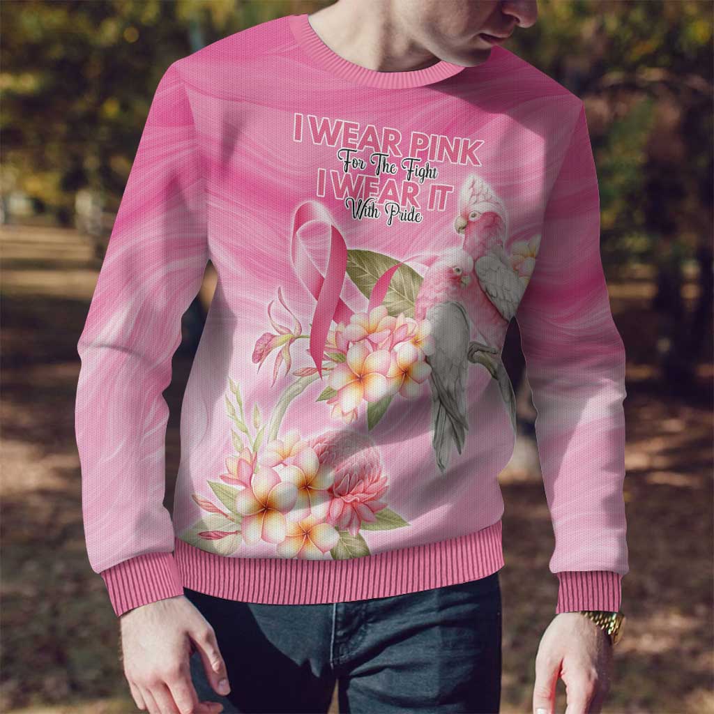Personalised I Wear Pink For The Fight Ugly Christmas Sweater Australian Breast Cancer Spirit - Aussie Hoodie