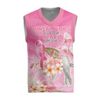 Personalised I Wear Pink For The Fight Christmas Knitted V-Neck Vest Australian Breast Cancer Spirit - Aussie Hoodie